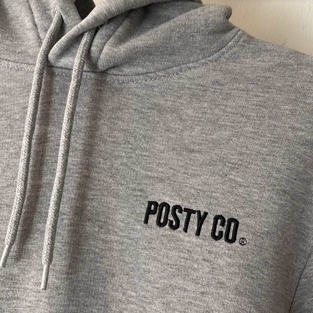 Posty Co Gray Hoodie Front Stomach Pockets Men’s XS